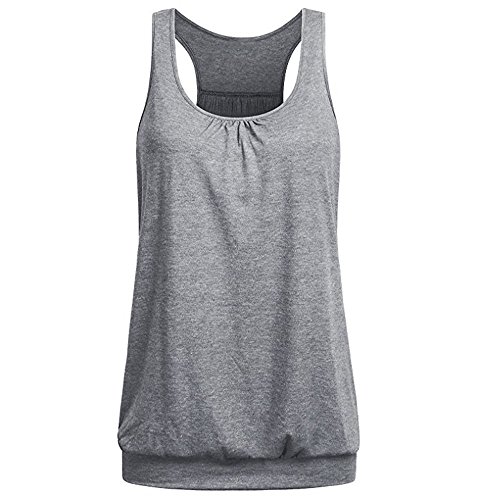 TUDUZ Blusa Mujer Sin Manga Verano Camisa Deportiva Top Cuello Redondo Chaleco Suelto Camiseta Moda (Gris.B, M) TUDUZ Blusa Mujer Sin Manga Verano Camisa Deportiva Top Cuello Redondo Chaleco Suelto Camiseta Moda (Gris.B, M)