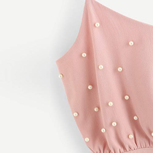TUDUZ Blusa Mujer Sin Manga Verano Camisa Raya Top Cuello en V Chaleco Pequeño Camiseta Moda (Rosado.B, M) TUDUZ Blusa Mujer Sin Manga Verano Camisa Raya Top Cuello en V Chaleco Pequeño Camiseta Moda (Rosado.B, M)
