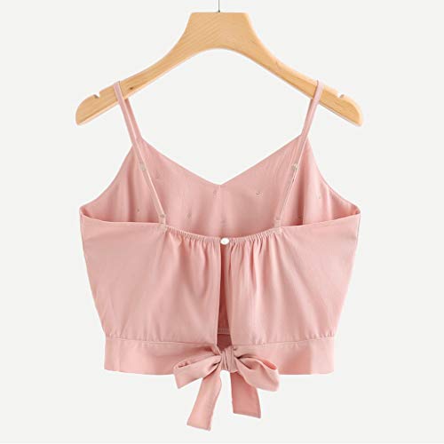 TUDUZ Blusa Mujer Sin Manga Verano Camisa Raya Top Cuello en V Chaleco Pequeño Camiseta Moda (Rosado.B, M) TUDUZ Blusa Mujer Sin Manga Verano Camisa Raya Top Cuello en V Chaleco Pequeño Camiseta Moda (Rosado.B, M)