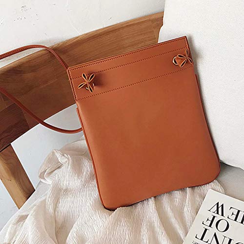 TUDUZ Bolsa Mujer Bandolera Bolsa De Mensajera Bolsa Cuadrada Casual Pequeña Simple Bolsa De Hombro (Marrón) TUDUZ Bolsa Mujer Bandolera Bolsa De Mensajera Bolsa Cuadrada Casual Pequeña Simple Bolsa De Hombro (Marrón)