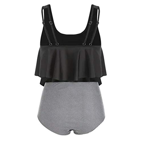 TUDUZ Mujer Tankini De Dos Piezas Bikini Talla Extra Floral Impreso Conjunto De Trajes De Baño (Negro.b, XL) TUDUZ Mujer Tankini De Dos Piezas Bikini Talla Extra Floral Impreso Conjunto De Trajes De Baño (Negro.b, XL)