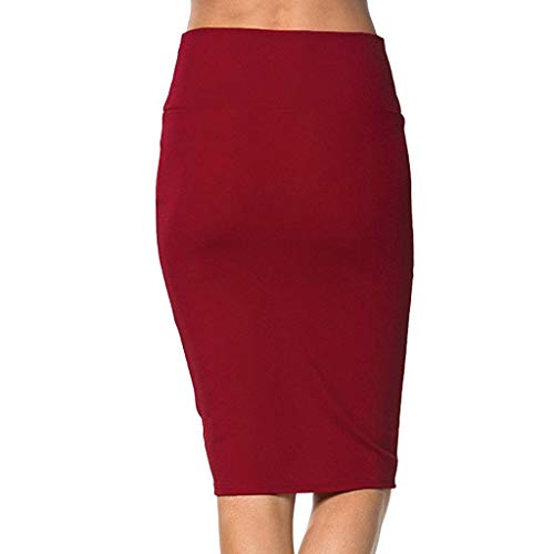 TUDUZ Mujeres Falda Midi Cintura Alta Elasticidad Bodycon Tubo Falda LáPiz CóModo Falda para Ropa De Oficina (Rojo, L) TUDUZ Mujeres Falda Midi Cintura Alta Elasticidad Bodycon Tubo Falda LáPiz CóModo Falda para Ropa De Oficina (Rojo, L)