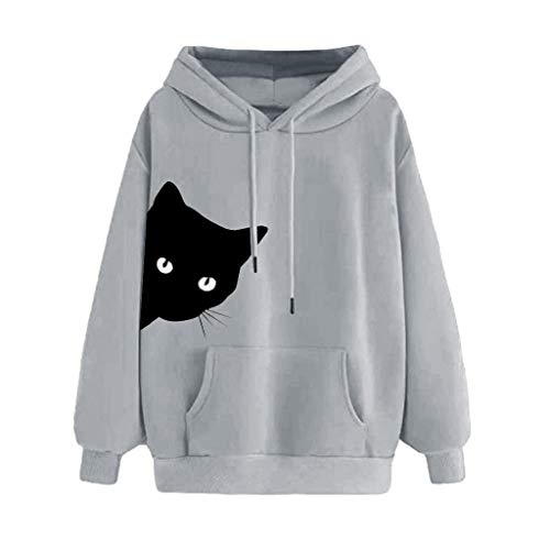 TUDUZ Sudaderas con Capucha Mujer Manga Larga Chaqueta Impresión Tops con Bolsillo De Canguro Ropa Otoño e Invierno (GrisB, M) TUDUZ Sudaderas con Capucha Mujer Manga Larga Chaqueta Impresión Tops con Bolsillo De Canguro Ropa Otoño e Invierno (GrisB, M)