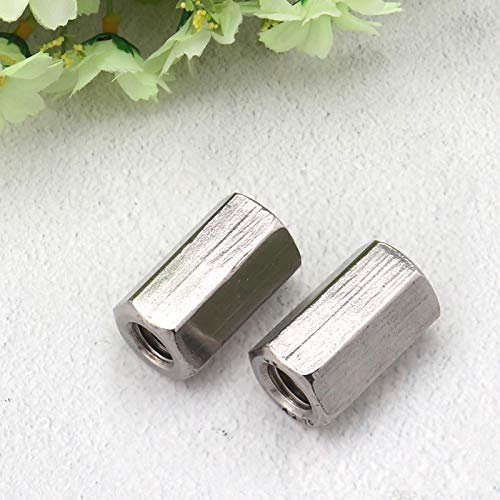 Tuerca de barra larga, tuercas hexagonales, rosca interior, 10 piezas, juego de pernos de pie, rosca recta, extensión hexagonal de acero inoxidable 304, tuerca hexagonal M10 x 30 mm Tuerca de barra larga, tuercas hexagonales, rosca interior, 10 piezas, juego de pernos de pie, rosca recta, extensión hexagonal de acero inoxidable 304, tuerca hexagonal M10 x 30 mm