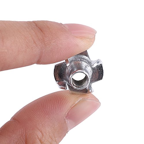 Tuerca en T Tuercas en T de cuatro puntas Tuercas de acero al carbono chapadas en zinc para muebles de carpintería M3 / M4 / M5 / M6 / M8 (M4-50pcs) Tuerca en T Tuercas en T de cuatro puntas Tuercas de acero al carbono chapadas en zinc para muebles de carpintería M3 / M4 / M5 / M6 / M8 (M4-50pcs)