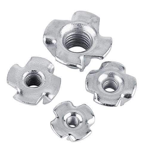 Tuerca en T Tuercas en T de cuatro puntas Tuercas de acero al carbono chapadas en zinc para muebles de carpintería M3 / M4 / M5 / M6 / M8 (M6-50pcs)