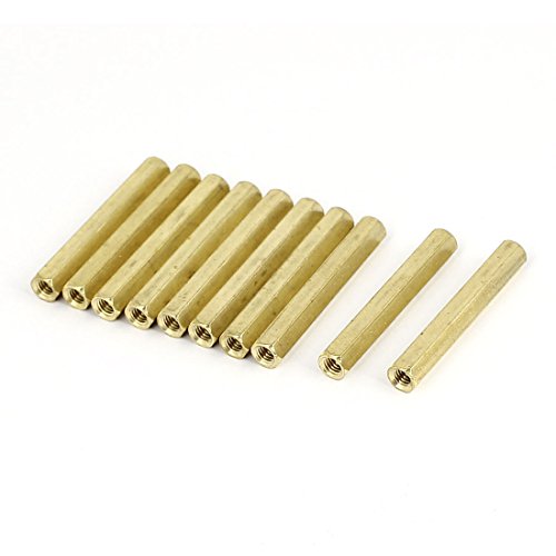 Tuercas espaciadoras de aislador hexagonal de latón sourcingmap® con rosca hembra de M4 x 40 mm, 10 unidades Tuercas espaciadoras de aislador hexagonal de latón sourcingmap® con rosca hembra de M4 x 40 mm, 10 unidades