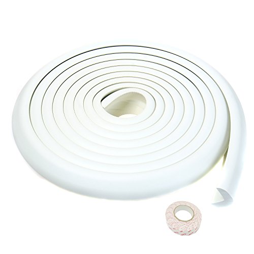 TUKA 5 Metros Protector Borde Anti-Golpe, Espuma Forma de L para Mesa Borde, Anticolisión Tira Seguridad Bebés y Niños, Suave Protectores para Bordes, Extra DENSOS. Off Blanco, TKD7000 Off White