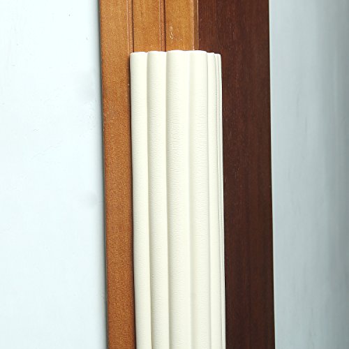 TUKA Multiusos Protector Espuma, 200cm x 80mm x 8mm Universal anticolisión Protector Rollo para Superficie Dura & Bordes, anticolisión Protección Tira para Bebés Niños, Off Blanco, TKD7002 Off White