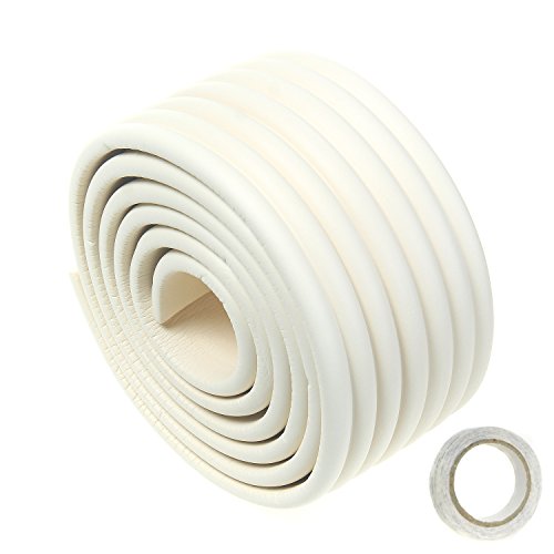 TUKA Multiusos Protector Espuma, 200cm x 80mm x 8mm Universal anticolisión Protector Rollo para Superficie Dura & Bordes, anticolisión Protección Tira para Bebés Niños, Off Blanco, TKD7002 Off White