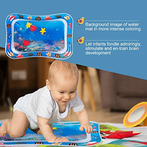 Tummy Time Baby, Eletorot Alfombra de Juego Inflable Sensorial Manta de Juegos Gimnasio Agua on Diversión Centro de Actividades para Bebé Divertidas (Azul)