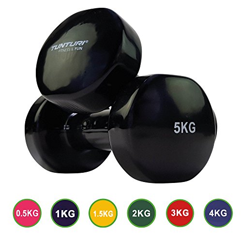 Tunturi 14TUSCL117 Mancuernas, Unisex Adulto, Negro/Gris, 2 kg Tunturi 14TUSCL117 Mancuernas, Unisex Adulto, Negro/Gris, 2 kg
