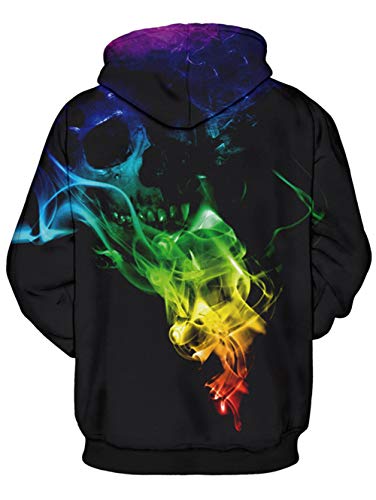 TUONROAD Sweatshirt Hombre Gracioso Humo Colores 3D Impreso Hoodie Mujer Ligero Gym Pullover Confortable Sudaderas con Capucha Unisex Manga Larga Sweater Hoody con Bolsillos Cordón 2XL-3XL