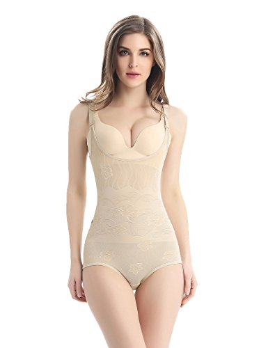 Tuopuda Body Faja Reductora Mujer Abdomen con Gancho,cómodo y Ligero Corsé Faja para presumir de Buena Figura sin Costuras (XL (Waist 23.8-28.9 Inch), Beige)