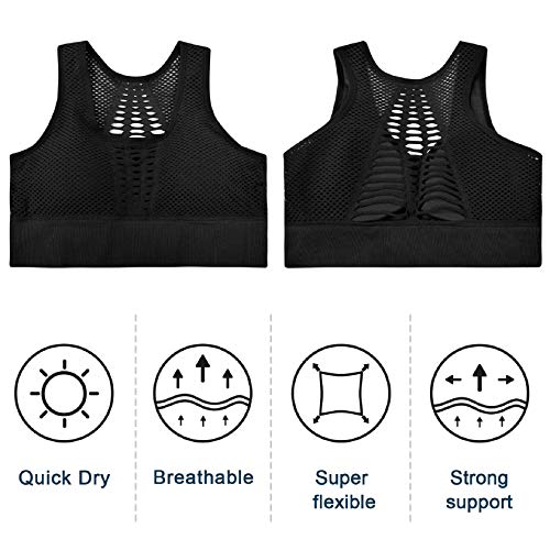 Tuopuda Sujetador Deportivo Tops de Yoga Bra Deportivo Alto Impacto Cómodo Sujetador Yoga Mujer sin Costuras Sujetador Deportivo Mujer con Almohadillas Extraíbles Crop Top para Gimnasio Bailar