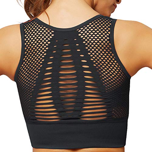 Tuopuda Sujetador Deportivo Tops de Yoga Bra Deportivo Alto Impacto Cómodo Sujetador Yoga Mujer sin Costuras Sujetador Deportivo Mujer con Almohadillas Extraíbles Crop Top para Gimnasio Bailar