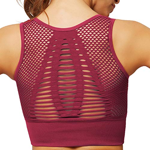 Tuopuda Sujetador Deportivo Tops de Yoga Bra Deportivo Alto Impacto Cómodo Sujetador Yoga Mujer sin Costuras Sujetador Deportivo Mujer con Almohadillas Extraíbles Crop Top para Gimnasio Bailar