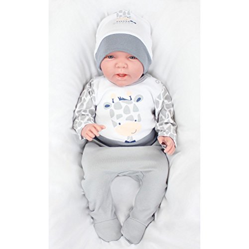 TupTam Conjunto de Ropa Bebés Body y Pantalones y Gorra, Jirafa, 56 TupTam Conjunto de Ropa Bebés Body y Pantalones y Gorra, Jirafa, 56
