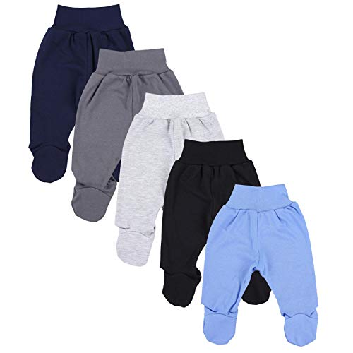 TupTam Pantalón con Pies de Bebé Pack de 5, Niño 5, 80