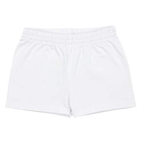 TupTam Pantalones Cortos para Niña Shorts Deportivos, Blanco, 134