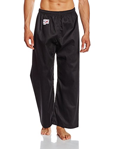 TurnerMAX - Pantalones de Entrenamiento para Artes Marciales, Karate, Kung fu, Kick Boxing, Color Negro, tamaño 150 cm