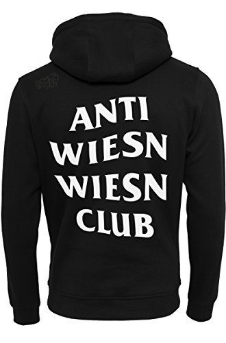 Turnup Hombre Wiesn Club Hoody – Sudadera con Capucha, Hombre, TU072, Negro, Extra-Large