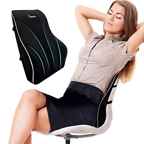 Tusscle Cojín Lumbar Silla Oficina Respaldo,Lumbar Coche con Esponja Memoria,Apoye Cómodamente La Espalda para Liberar estrés (9 * 40 * 14)