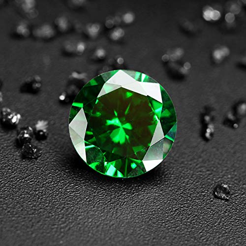 TuToy 8Mm 3.15Ct Natural Mined Green Emerald Round Cut Vvs Loose Gemstone Jewelry Decorations