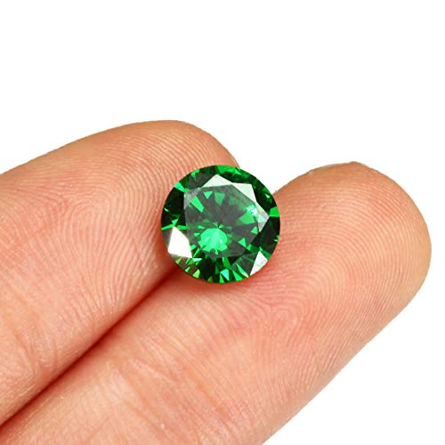 TuToy 8Mm 3.15Ct Natural Mined Green Emerald Round Cut Vvs Loose Gemstone Jewelry Decorations