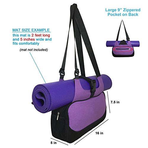 Tutoy Yoga Mat Canvas Bag Mochila Multifuncional Shoulder Messenger Bolsas De Deporte para Mujeres Fitness Duffel - Púrpura