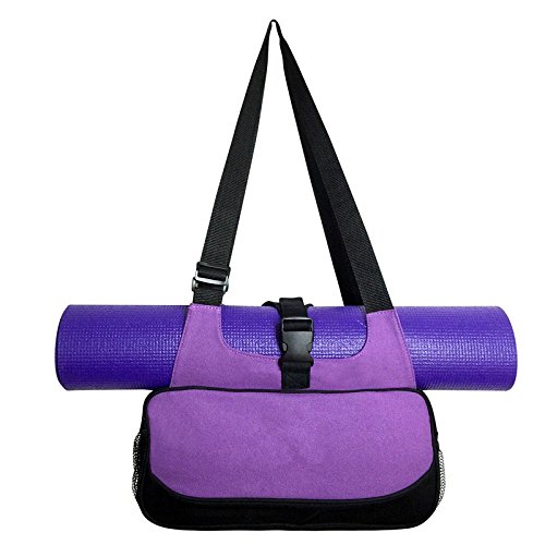 Tutoy Yoga Mat Canvas Bag Mochila Multifuncional Shoulder Messenger Bolsas De Deporte para Mujeres Fitness Duffel - Púrpura