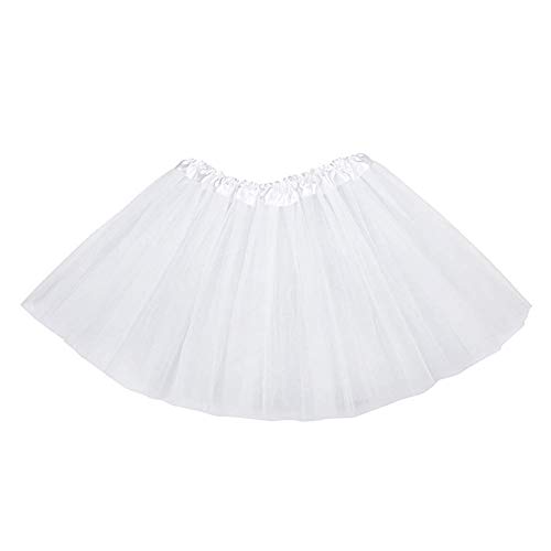 Tutu Elastico Tul 3 Capas 30 CM de Longitud para niña Bebe Distintas Colores Falda Disfraz Ballet (Blanco) Tutu Elastico Tul 3 Capas 30 CM de Longitud para niña Bebe Distintas Colores Falda Disfraz Ballet (Blanco)
