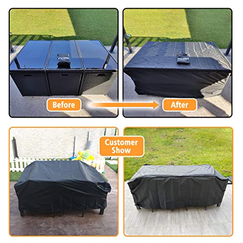 Tvird Funda Muebles Jardin Impermeable, Funda Muebles Exterior Impermeable 600D Oxford，Anti-UV, Resitente al Polvo, 190×120×74 cm -Negro