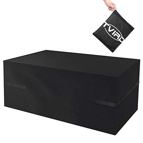 Tvird Funda Muebles Jardin Impermeable, Funda Muebles Exterior Impermeable 600D Oxford，Anti-UV, Resitente al Polvo, 190×120×74 cm -Negro