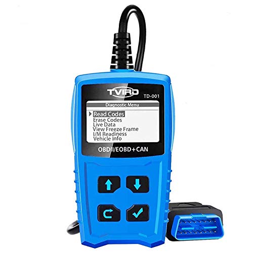 Tvird OBD2 Auto Diagnóstico,OBD II Escáner Motor Detector de Fallas Eliminar Códigos Error,Adecuado para Coche con Modo OBD2 / EOBD/Can e Interfaz OBDII de 16 Pin, Detección de Estado de Batería