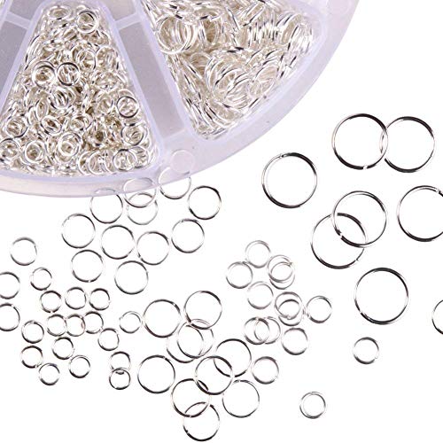 Tweal 1600 Piezas 4mm-10mm Anillas Abiertas Anillas de Salto Accesorios de Fabricación de Bisutería para Collar Gargantilla Pulsera(Plateado) Tweal 1600 Piezas 4mm-10mm Anillas Abiertas Anillas de Salto Accesorios de Fabricación de Bisutería para Collar Gargantilla Pulsera(Plateado)