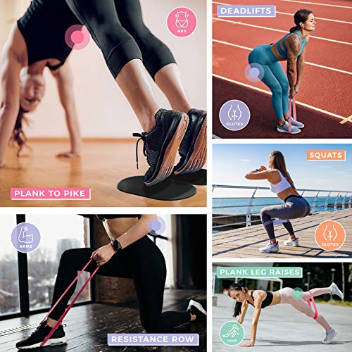 Twiclo Set Bandas Elásticas Fitness Mujer Glúteos y Piernas + Discos Entrenamiento - Pack 4 Cintas de Resistencia para Deporte en Casa + 2 Sliders para Rutina de Suelo + Manual Ejercicio Inglés Twiclo Set Bandas Elásticas Fitness Mujer Glúteos y Piernas + Discos Entrenamiento - Pack 4 Cintas de Resistencia para Deporte en Casa + 2 Sliders para Rutina de Suelo + Manual Ejercicio Inglés