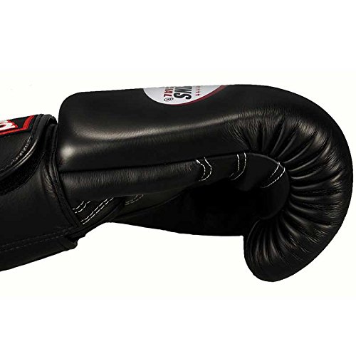 Twins Guantes de boxeo de piel, color negro, para Muay Thai, guantes de boxeo, artes marciales mixtas, talla 30 ml Twins Guantes de boxeo de piel, color negro, para Muay Thai, guantes de boxeo, artes marciales mixtas, talla 30 ml