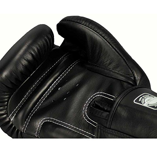 Twins Guantes de boxeo de piel, color negro, para Muay Thai, guantes de boxeo, artes marciales mixtas, talla 30 ml Twins Guantes de boxeo de piel, color negro, para Muay Thai, guantes de boxeo, artes marciales mixtas, talla 30 ml