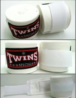 Twins Muay Thai - Vendas de boxeo para Muay Thai, color blanco Twins Muay Thai - Vendas de boxeo para Muay Thai, color blanco