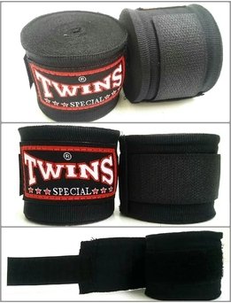 Twins Muay Thai - Vendas de boxeo para Muay Thai, color negro Twins Muay Thai - Vendas de boxeo para Muay Thai, color negro