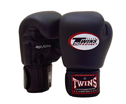 Twins Special BGVLA 2 - Guantes de Boxeo para Muay Thai Univesal Guantes para Entrenamiento o Sparring. (Negro, 10 oz)