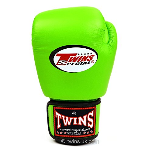 Twins Special - Guantes de boxeo de piel con cierres de velcro, color verde verde verde Talla:16 oz. Twins Special - Guantes de boxeo de piel con cierres de velcro, color verde verde verde Talla:16 oz.