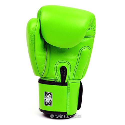 Twins Special - Guantes de boxeo de piel con cierres de velcro, color verde verde verde Talla:16 oz. Twins Special - Guantes de boxeo de piel con cierres de velcro, color verde verde verde Talla:16 oz.