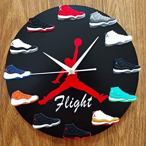 TWTW Reloj de Pared con Zapatillas, Relojes de Pared en 3D, Reloj de Pared con Mini Zapatillas en 3D Cocina y la Sala de Estar