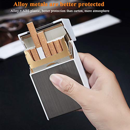 TWW Estuche para Cigarrillos Aleación De Aluminio Plástico 20 Palos Cigarrillo Grueso Carga USB Encendedor Ultrafino Y Ultraligero Encendedor Personalizable,Oro