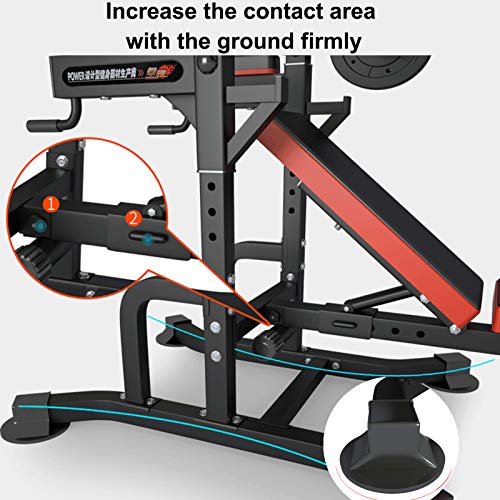 TXYJ Estante de Barra para Sentadillas, multifunción, 20 métodos de Ejercicio, Carga máxima de 660 Libras, Equipo de Entrenamiento de Fuerza de Altura Ajustable para Gimnasio en casa