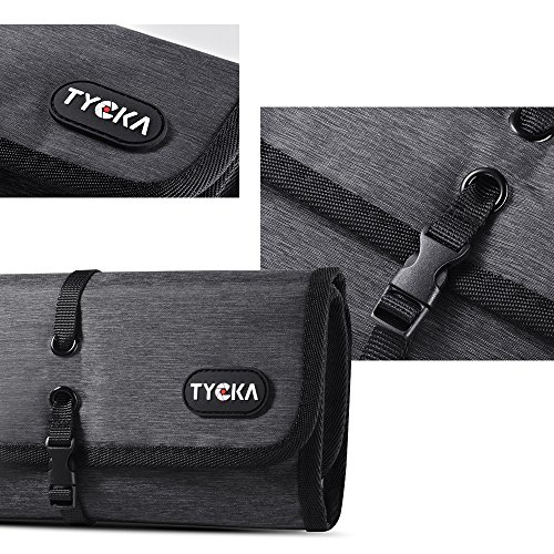 TYCKA Electrónico Organizador de Cables Accesorios Bolsa para Cables Estuche Cables, para Cargador, Banco de energía, Tarjeta de Memoria, Gris Oscuro