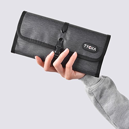 TYCKA Electrónico Organizador de Cables Accesorios Bolsa para Cables Estuche Cables, para Cargador, Banco de energía, Tarjeta de Memoria, Gris Oscuro