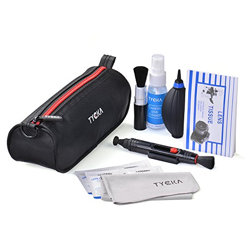 TYCKA Kit de Limpieza Profesional para cámaras réflex Digitales Canon, Nikon, Pentax, Sony, Telescopios y Binoculares ect, con Bolso Resistente al Agua TYCKA Kit de Limpieza Profesional para cámaras réflex Digitales Canon, Nikon, Pentax, Sony, Telescopios y Binoculares ect, con Bolso Resistente al Agua